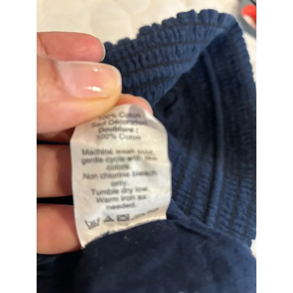 J.‎ Crew Embroidered Shorts Cotton Blend Drawstring Waist Boho Y2K Blue Size 6